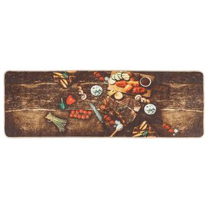 vidaXL K&uuml;chenteppich Mehrfarbig 60x180 cm Waschbar Rutschfest