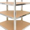 vidaXL Regale mit 5 B&ouml;den 5 Stk. Silbern Stahl & Holzwerkstoff