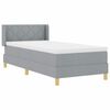 vidaXL Boxspringbett mit Matratze Hellgrau 200 x 90 cm Polyester