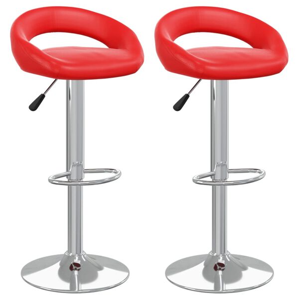 vidaXL Barhocker 2 Stk. Rot Kunstleder