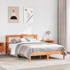 vidaXL Bettgestell mit Kopfteil ohne Matratze Wachsbraun 150x200 cm