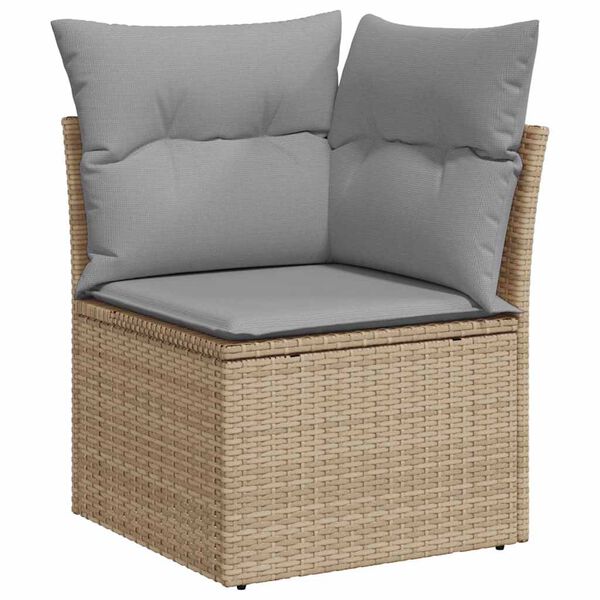 vidaXL Gartensofa-set 11 pcs Beige Poly-Rattan