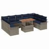 vidaXL Garten-Sofa-Set 10 stk. Grau Poly Rattan