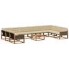 vidaXL Outdoor-Sofagarnitur mit Kissen 11 pcs Natur und Beige