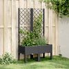 vidaXL Pflanzk&uuml;bel mit Rankgitter Schwarz 80x40x142 cm PP