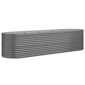 vidaXL Hochbeet Verzinkter Stahl 296x80x68 cm Grau