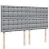 vidaXL Boxspringbett mit Matratze Hellgrau 180x200 cm Stoff