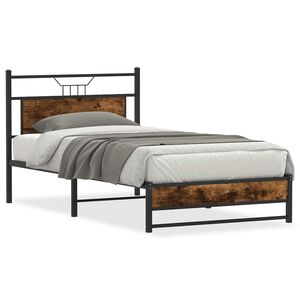 vidaXL Bettgestell ohne Matratze R&auml;uchereiche 107x203 cm Holzwerkstoff
