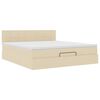 vidaXL Ottoman-Bett mit Matratze Creme 180x200 cm Stoff