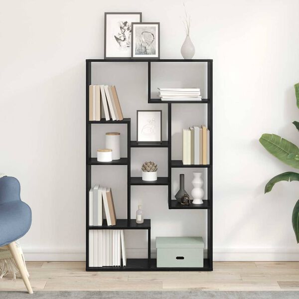 vidaXL B&uuml;cherregal Schwarz Eichen-Optik 72 x 20 x 102,5 cm