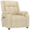 vidaXL Massagesessel mit Aufstehhilfe Creme Stoff