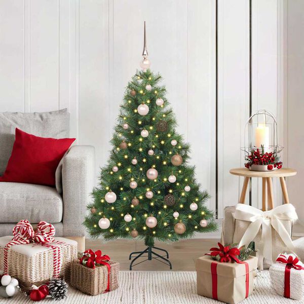 vidaXL K&uuml;nstlicher Weihnachtsbaum mit 150 LEDs Gr&uuml;n 120 cm PE und PVC