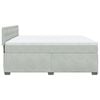 vidaXL Boxspringbett mit Matratze Hellgrau 200x200 cm Samt