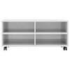 vidaXL TV-Schrank mit Rollen Hochglanz-Weiß 90x35x35 cm Holzwerkstoff