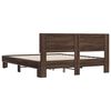 vidaXL Bettgestell Braun Eichen-Optik 160x200 cm Holzwerkstoff Metall