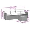 vidaXL 5-tlg. Garten-Sofagarnitur mit Kissen Schwarz Poly Rattan