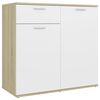 vidaXL Sideboard Wei&szlig; Sonoma-Eiche 80x36x75 cm Holzwerkstoff