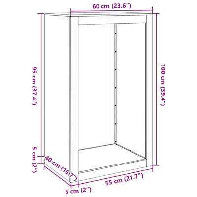 vidaXL Brennholzregal Weiß 60x40x100 cm Stahl