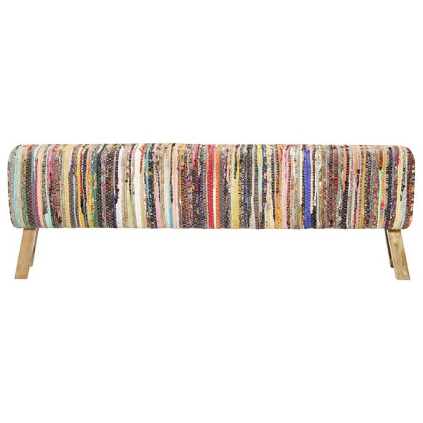 vidaXL Bank 160 cm Mehrfarbig Chindi-Stoff