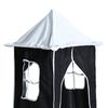 vidaXL Vorh&auml;nge f&uuml;r Hochbett mit Turm Wei&szlig; und Schwarz Polyester