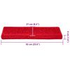vidaXL Stufenmatten 30 Stk. 65x21x4 cm Rot Rechteckiger Rand