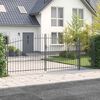 vidaXL Gartentor mit Schloss Grau 175 x 400 cm Stahl