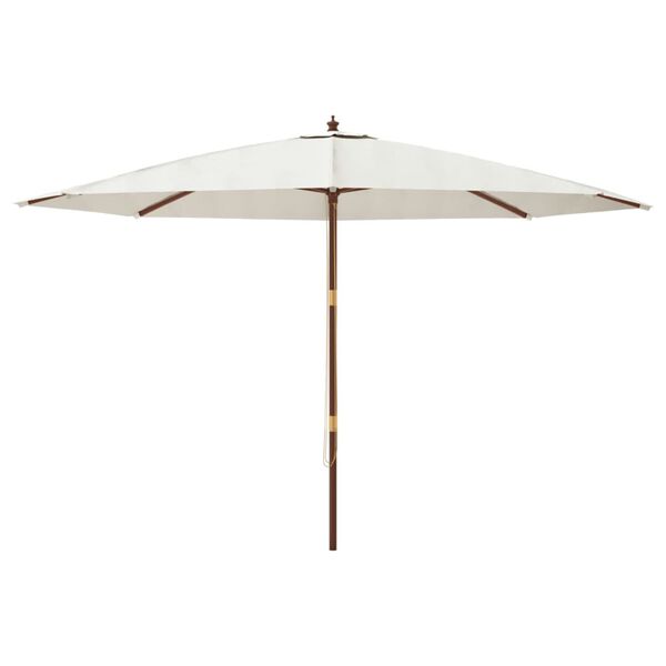 vidaXL Sonnenschirm mit Holzmast Sandfarben 400x273 cm