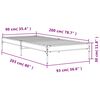vidaXL Bettgestell R&auml;uchereiche 90x200 cm Holzwerkstoff und Metall
