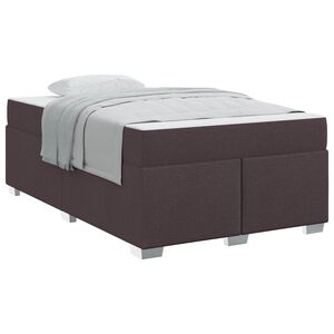 vidaXL Bettrahmen mit Matratze Dunkelbraun 120 x 190 cm Stoff
