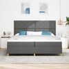 vidaXL LED Boxspringbett mit Matratze Dunkelgrau 200 x 200 cm Stoff