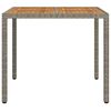 vidaXL Garten-Esstisch Grau 90 x 90 x 75 cm Poly-Rattan
