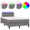 vidaXL Boxspringbett mit Matratze & LED Dunkelgrau 120x190 cm Stoff