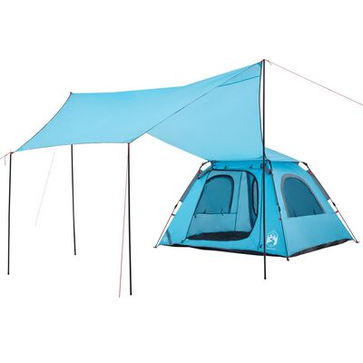 vidaXL Kuppel-Campingzelt 4 Personen Blau Quick Release