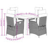 vidaXL 5-tlg. Garten-Essgruppe mit Kissen Beige Poly Rattan
