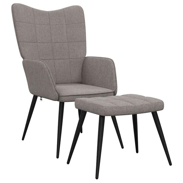 vidaXL Relaxsessel mit Hocker Taupe Stoff
