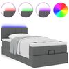 vidaXL Ottoman-Bett mit Matratze & LEDs Dunkelgrau 100x200 cm Stoff