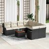 vidaXL Garten-Sofa-Set 9 pcs Schwarz und Weiß