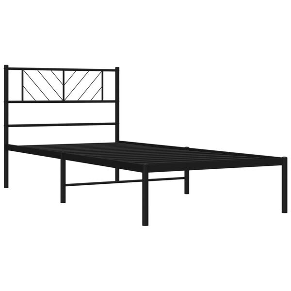 vidaXL Bettgestell mit Kopfteil Metall Schwarz 90x200 cm