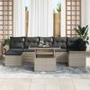 vidaXL Sofa Set mit Kissen 8 pcs Hellgrau Poly-Rattan