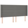 vidaXL Kopfteil mit Ohren Dunkelgrau 203x16x118/128 cm Stoff