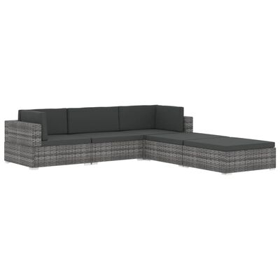 vidaXL Modular-Sofa-Eckteil 1 Stk. + Auflagen Poly Rattan Braun