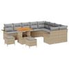 vidaXL Gartensofa-set mit Kissen 12 pcs Beige Poly-Rattan