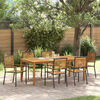 vidaXL Garten Essgruppe 7 pcs Schwarz Massivholz Akazie