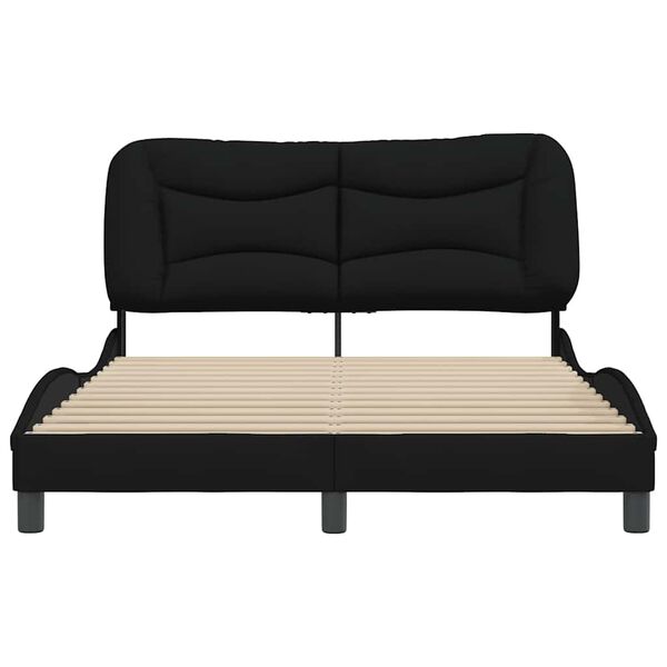 vidaXL Bettgestell ohne Matratze "Hvar" Schwarz 140x200 cm Stoff
