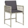 vidaXL 9-tlg. Garten-Essgruppe mit Kissen Hellgrau Poly Rattan