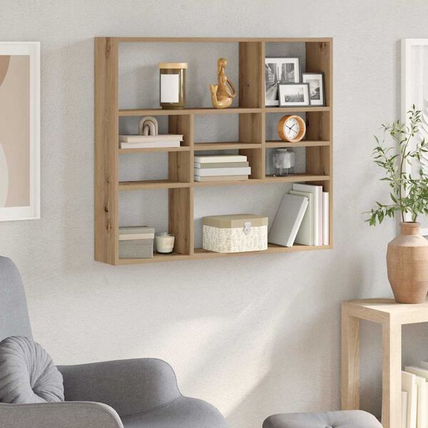 vidaXL Wandregal Artisan-Eiche 90x16x78 cm Holzwerkstoff