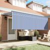 vidaXL Einziehbare Markise Blau und wei&szlig; 350 x 200 cm Stoff und Metall