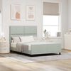 vidaXL Boxspringbett mit Kopfteil Hellgrau 140 x 190 cm Samt