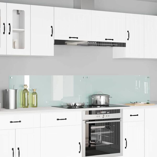 vidaXL K&uuml;chenr&uuml;ckwand 2 pcs Wei&szlig; 110 x 40 cm Geh&auml;rtetes Glas