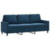 vidaXL 2-tlg. Sofagarnitur mit Kissen Blau Samt